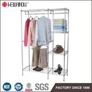 DIY Bedroom Furniture Chrome Steel Wardrobe Closet Rack with T/C Canvas Cover