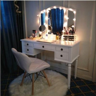 Modern Bedroom Makeup Dresser with LED Light