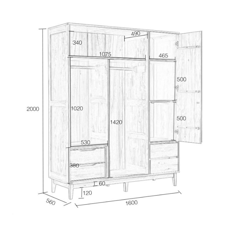 Nordic Japanese Style Solid Wood Wardrobe Simple Bedroom Furniture White Oak Sliding Door Wardrobe Storage Cabinet Custom 0038