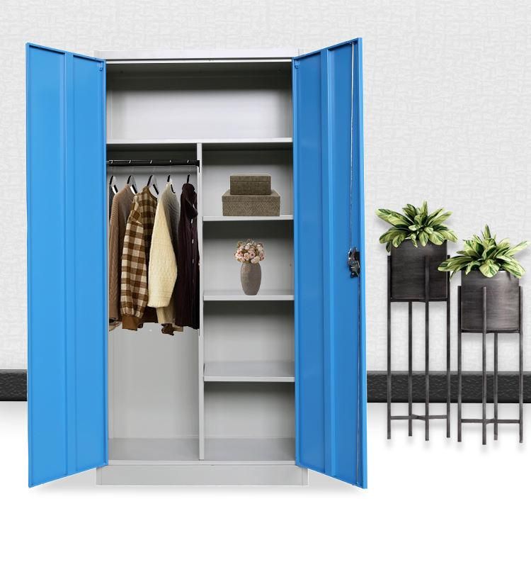 Metal Bedroom Furniture Steel Wardrobe Assemble Almirah Wardrobe