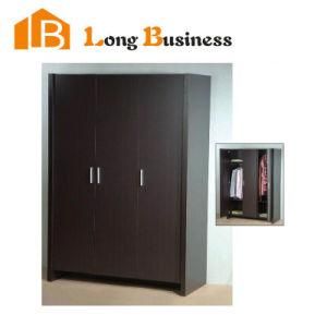 Dark Wood Upright DIY Portable Closet Wardrobe (LB-JX383)