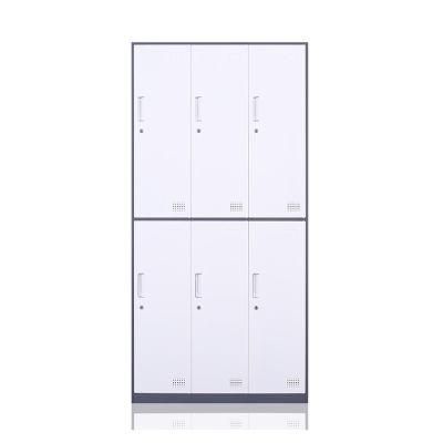 Hot Sale Lockable 6 Doors Metal Locker Steel Wardrobe for Gym