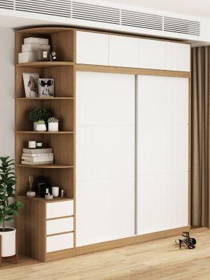Modern Simple Sliding Door Drawer Combination Bedroom Wardrobe