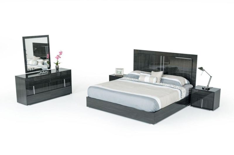 Nova Gray Platform Bedroom Bed for Hotel / House / Villa