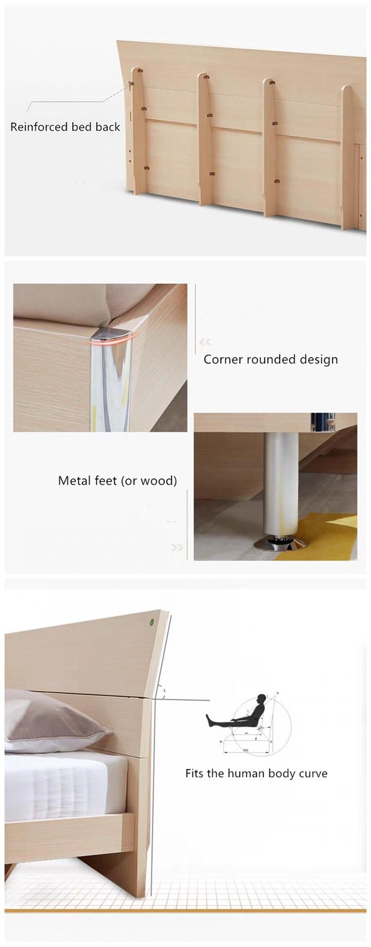 Chinese Wooden Hotel Bedroom Living Room Furniture Set Massage Mattress Sofa Double King Size Wall Beds