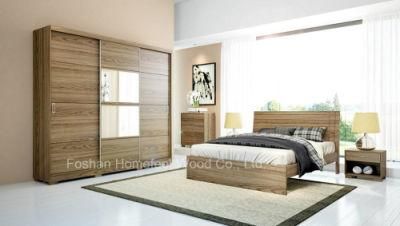 Comfort Furniture 3-Doors Sliding Armoire Wardrobe in Walnut Color (HF-B00J9C)