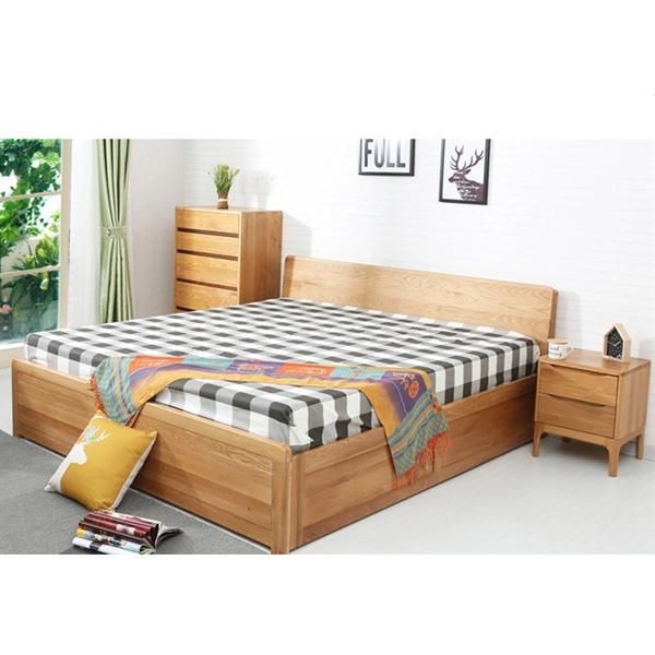 High Box Bed Solid Wood Double Bed Storage Bed