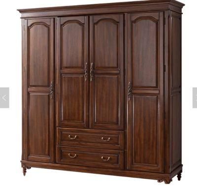 Solid Wood Luxury Furniture Wooden Bedroom Sliding Door Clothes Wardrobe