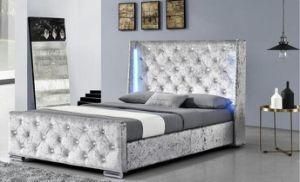 Modern Design European Fabric Bed with LED Light