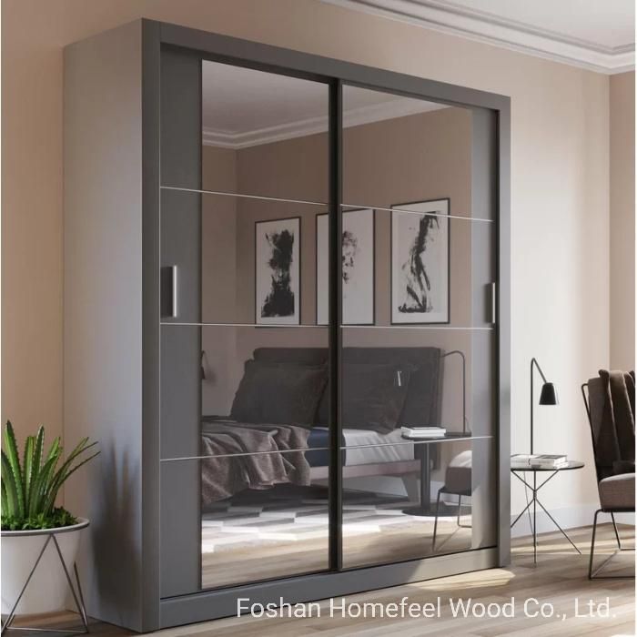 Classic Design Wooden Sliding Door Bedroom Home Furniture Wardrobe Closet (HF-WF0316)