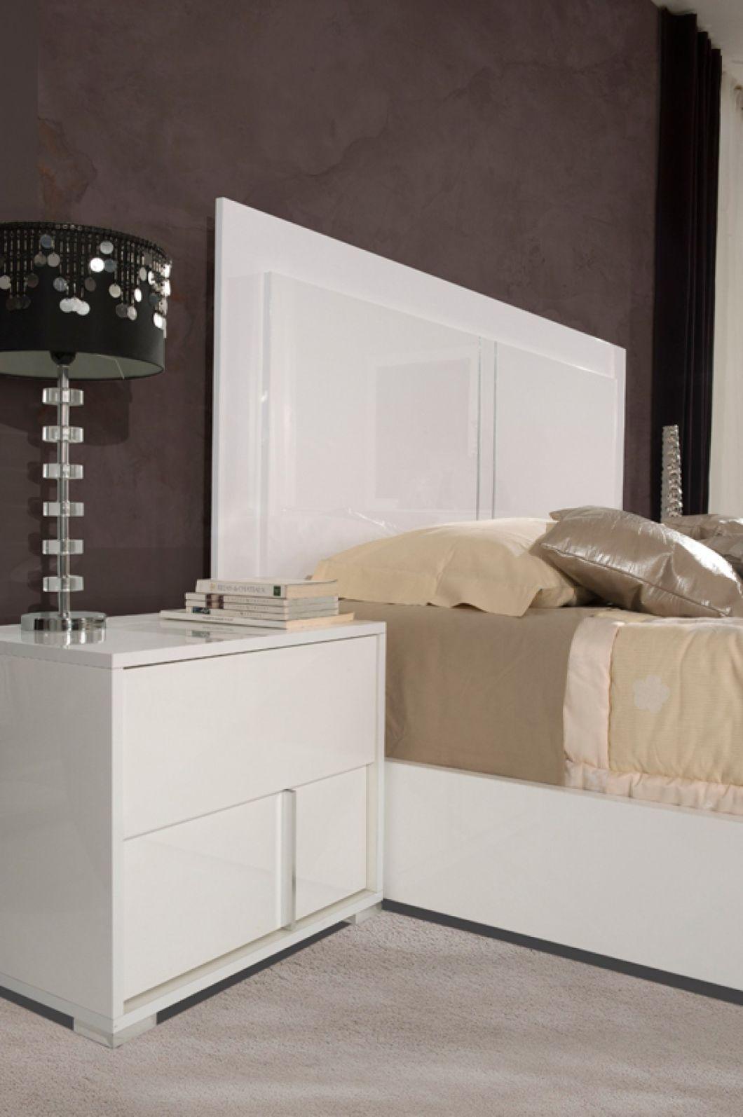 Nova Italian Bedroom Furniture 2 Ns Modern White Nightstand with Soft Closing Hardware