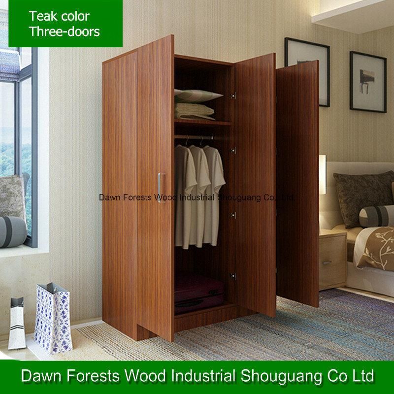 Three Doors Modern Design Closet Cabinet Bedroom Wardrobe