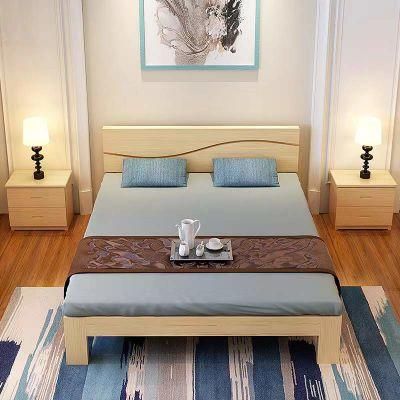 Solid Wooden Bed Contemporary and Contracted Double Advocate Lie 1.8 1.5 M Budget 1.2 M Betamethasone on a Wooden Bed