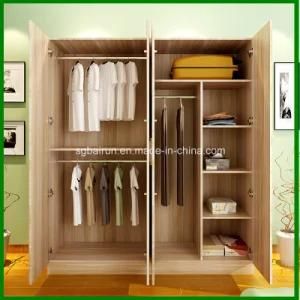 4 Doors Wood Panel Wardrobe Cabinet