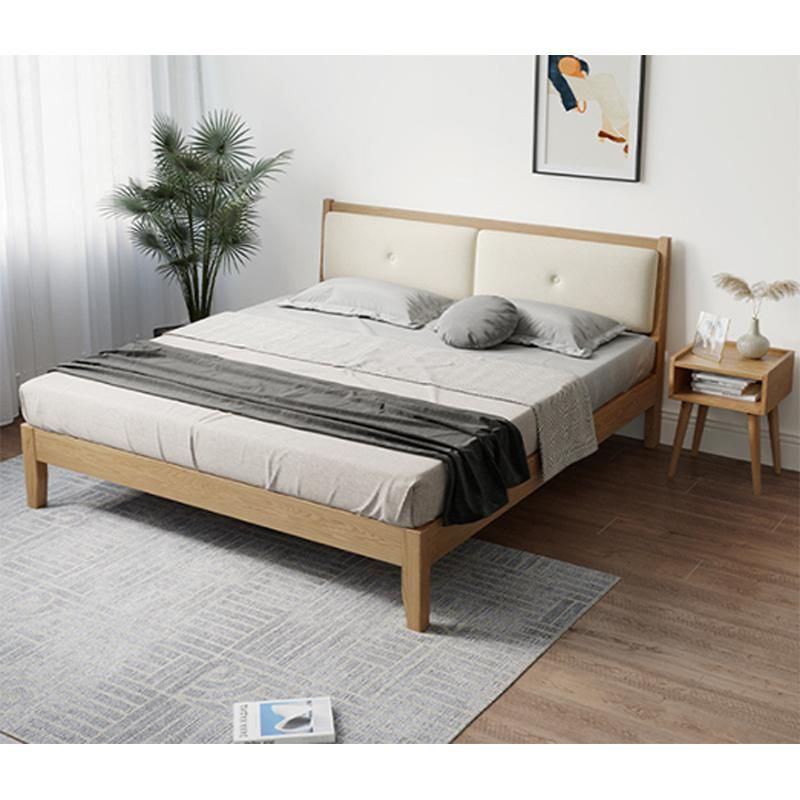 Nordic Japanese Solid Wood Bed White Oak Simple Double Bed Log 1.8m 1.5m Bedroom Wedding Bed Furniture 0032