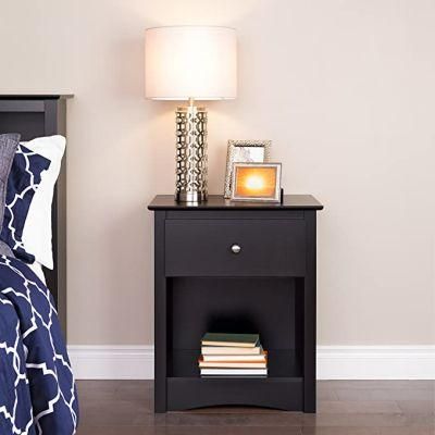 Nova Black Finish Bedroom Room Bed Side Cabinet