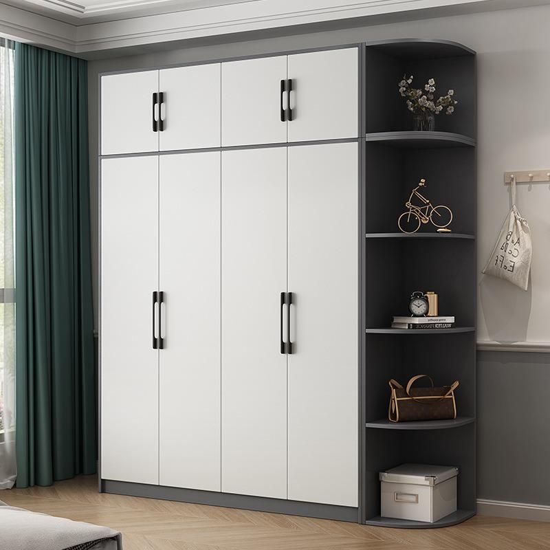 Custom Apartment Furniture, Paint-Free Board and Top Cabinet, Modern Minimalist Style 2/3/4 Door Wardrobe