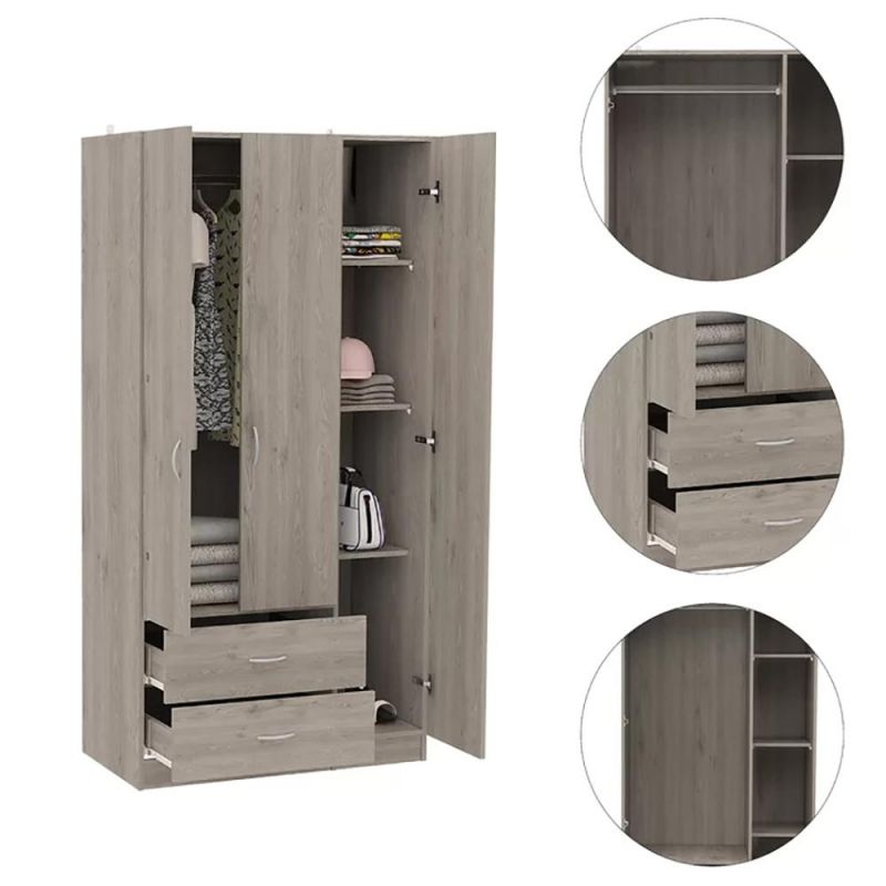 Modern Multi-Space Minimalist Armoire Design Bedroom Living Room Wardrobe Wholesale