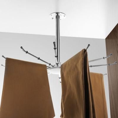 (Hz092H) Iron and Plastic Top Mounted Trousers Rack for Wardrobe