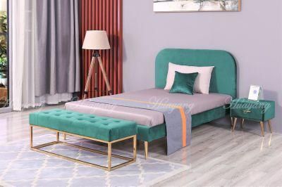 Huayang Simple New Furniture Bedroom Fabric Upholstered King Bed Fabric Bed