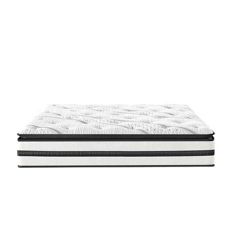 Euro Top Bamboo Pocket Spring Luxury King Size Coil Spring Bed Vaccuum Compressed Mattress