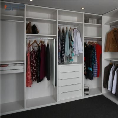 Simple Design Walk-in White Color Closet for Bedroom