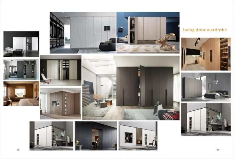 Customized/ Bespoke Modern Style Bedroom Furniture White Temperd Glass Sliding Door Wardrobes