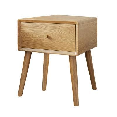 Nordic Solid Wood Bedside Cabinet Bedroom Locker Simple Storage Cabinet Japanese Style Bedside Table White Oak Furniture 0033