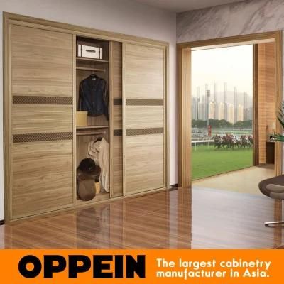 Guangzhou Manufacturer 3-Door Sliding Wooden Melamine Built-in Bedroom Wardrobe (YG21454)