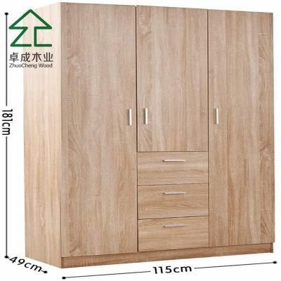 Wood Color with Mirror Sliding 2 or 3 Door Wardrobe