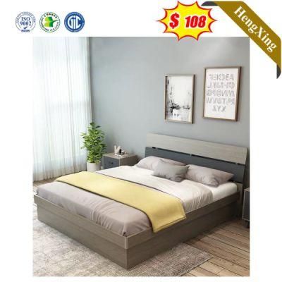Gray Mixed Blue Color Middle Backrest Melamine Laminated Factory Wholesale Beds