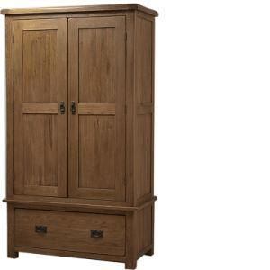 Wooden Bedroom Furniture Solid Wood Antique Wardrobe with 2 Doors