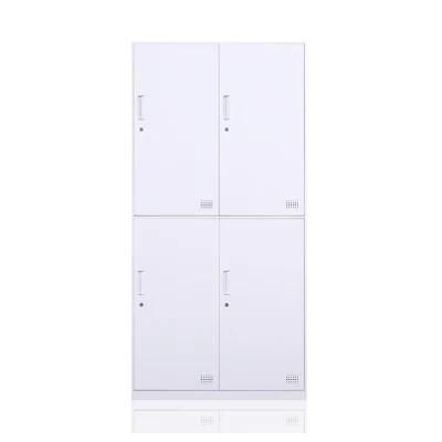 4 Door Clothes Wardrobe Hanging Cabinet Steel Locker Cabinet
