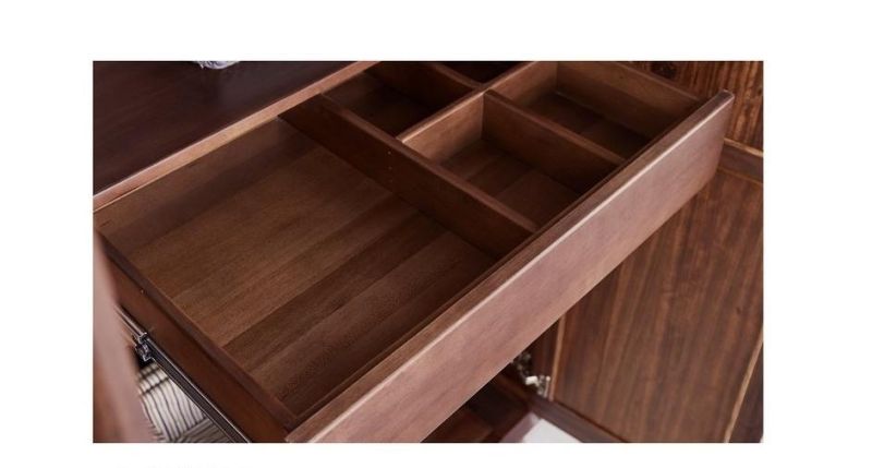 All Solid Wood Furniture Four Door Cabinet Overall Wardrobe Ebony Modern Simple Extremely Simple Light Luxury Black Walnut Color
