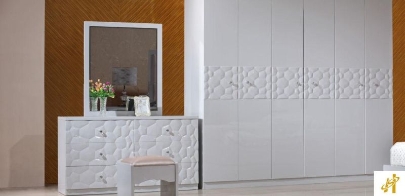 Home Use High White Painting Simple MDF Frame Bedroom Furniture