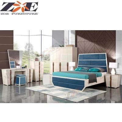 Foshan Light Luxury MDF High Gloss PU Painting Bedroom Furniture with 7PCS