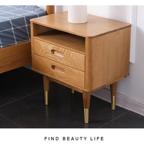 Three-Layers Modern Bedroom Furniture Side Cabinet Drawers Double Drawer Bedside Table