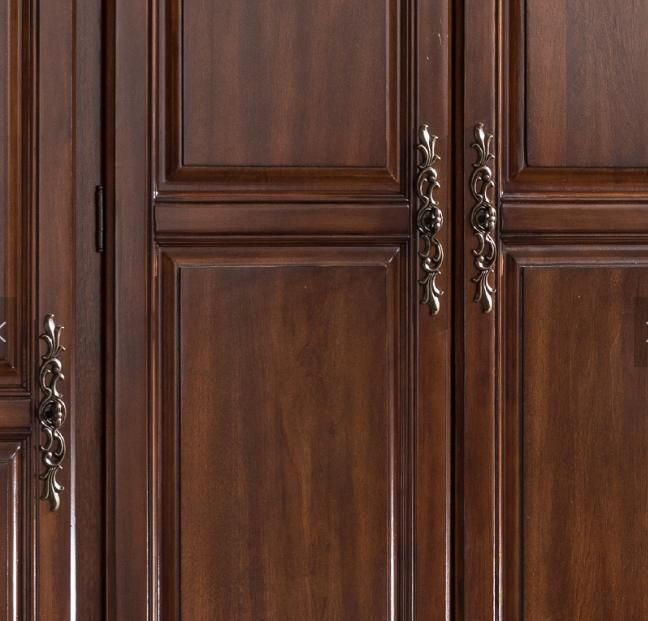 Solid Wood Luxury Furniture Wooden Bedroom Sliding Door Clothes Wardrobe