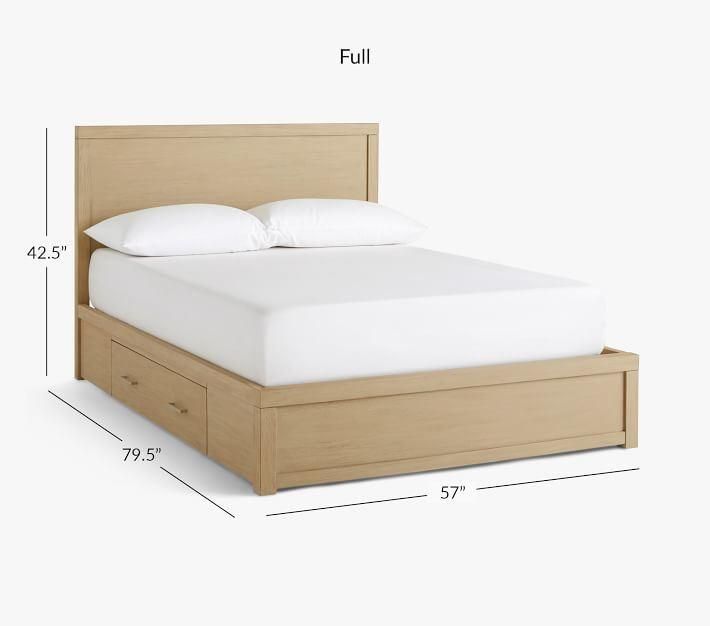 Solid Poplar Wood Beech Wood Storage Bed