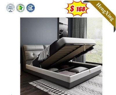 Italian Fashion King Size Ned Luxury Genuine Leather Master Storage Bed