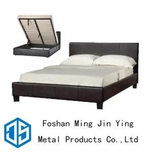 Customizable Modern Wooden and Metal High Box Bedroom Furniture Storage Double Bed