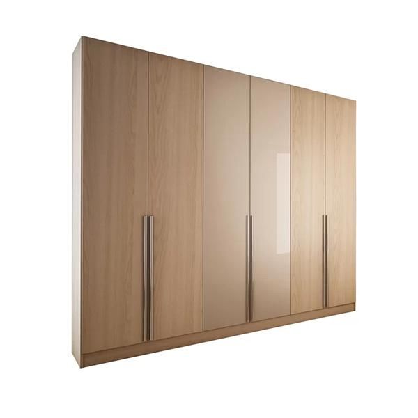 Modern Luxury 6 Doors Wooden High Gloss Bedroom Wardrobe (HF-WF05062)