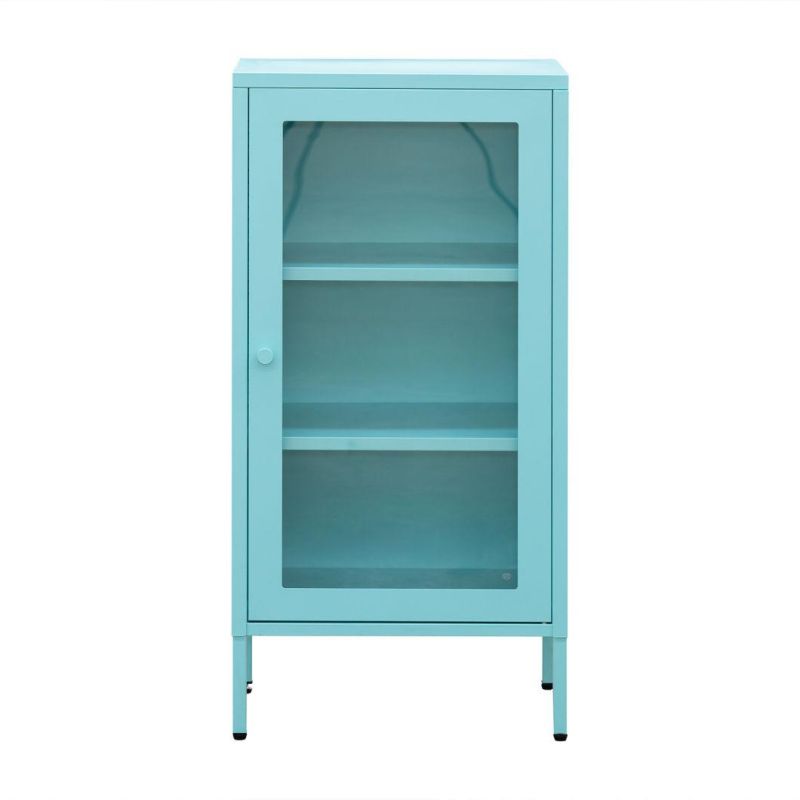 Cheap Price Modern Design 2 Glass Door Storage Metal Cabinet