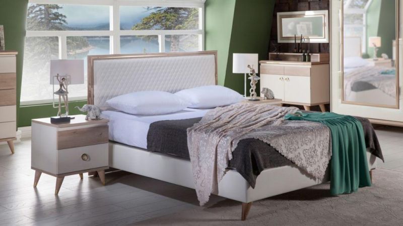 Nova Modern Simple Style White Bedroom Furniture King Size Upholstered Bed