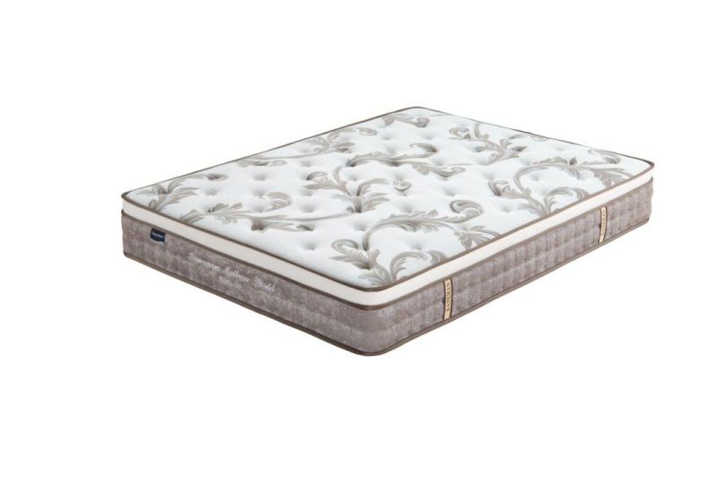 Euro Top Knitted Fabric Compressed Pocket Spring Sleep Well Memory Foam Mattress Bed in a Box