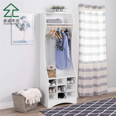White Color Wardrobe with Shoe Cabinet