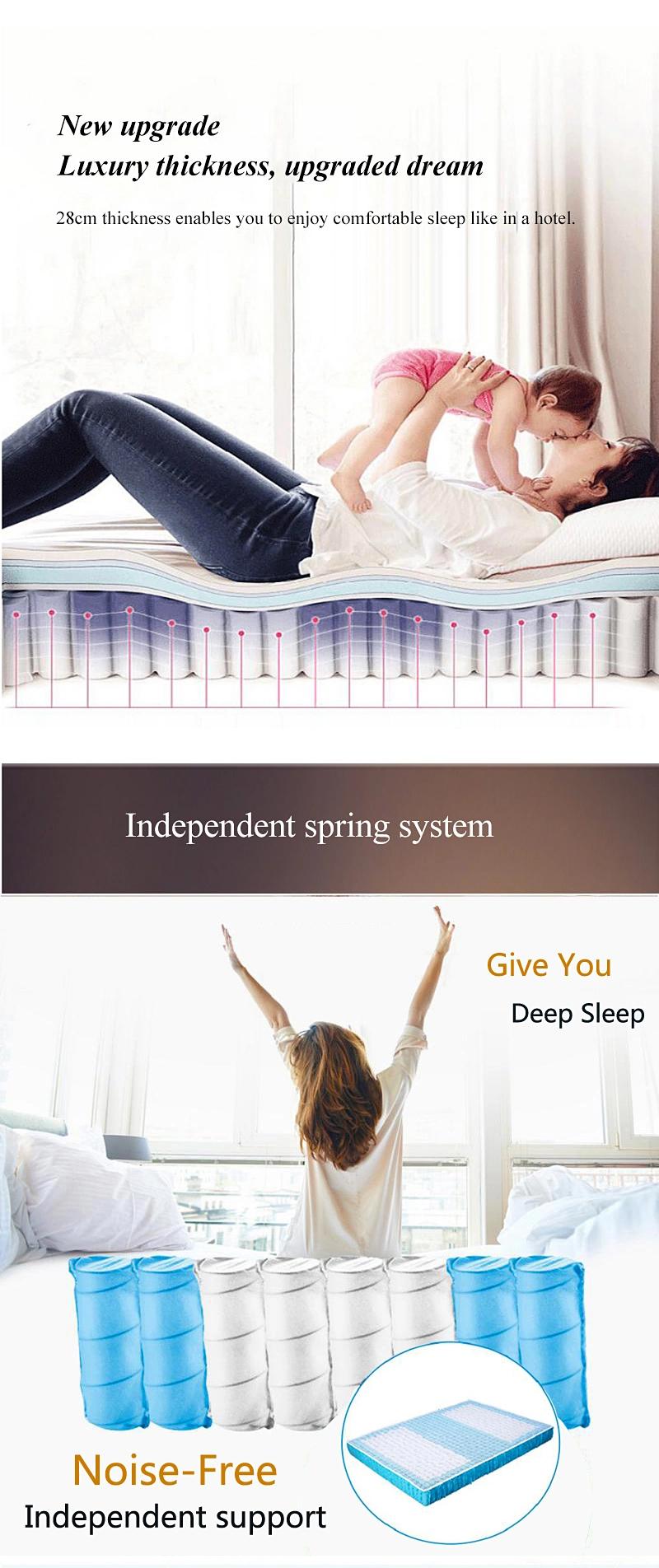 Hotel Good Quality Mattress Innerspring Latex Layer for Double Bed