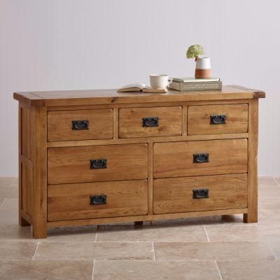 Rustic Vintage Oak Solid Wood 3+4 Drawer Chest