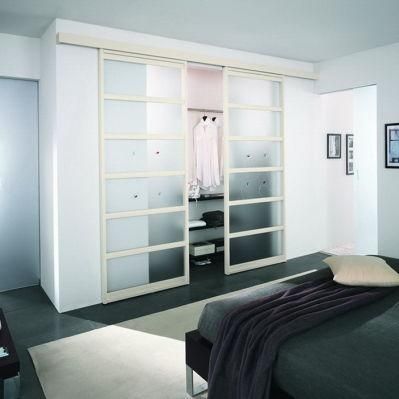 Free Standing MDF Sliding Mirror Door Closet Storage Wardrobe