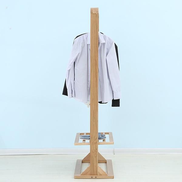 All Solid Wood Floor Coat Rack Bedroom Hanger Shoe Rack Combination